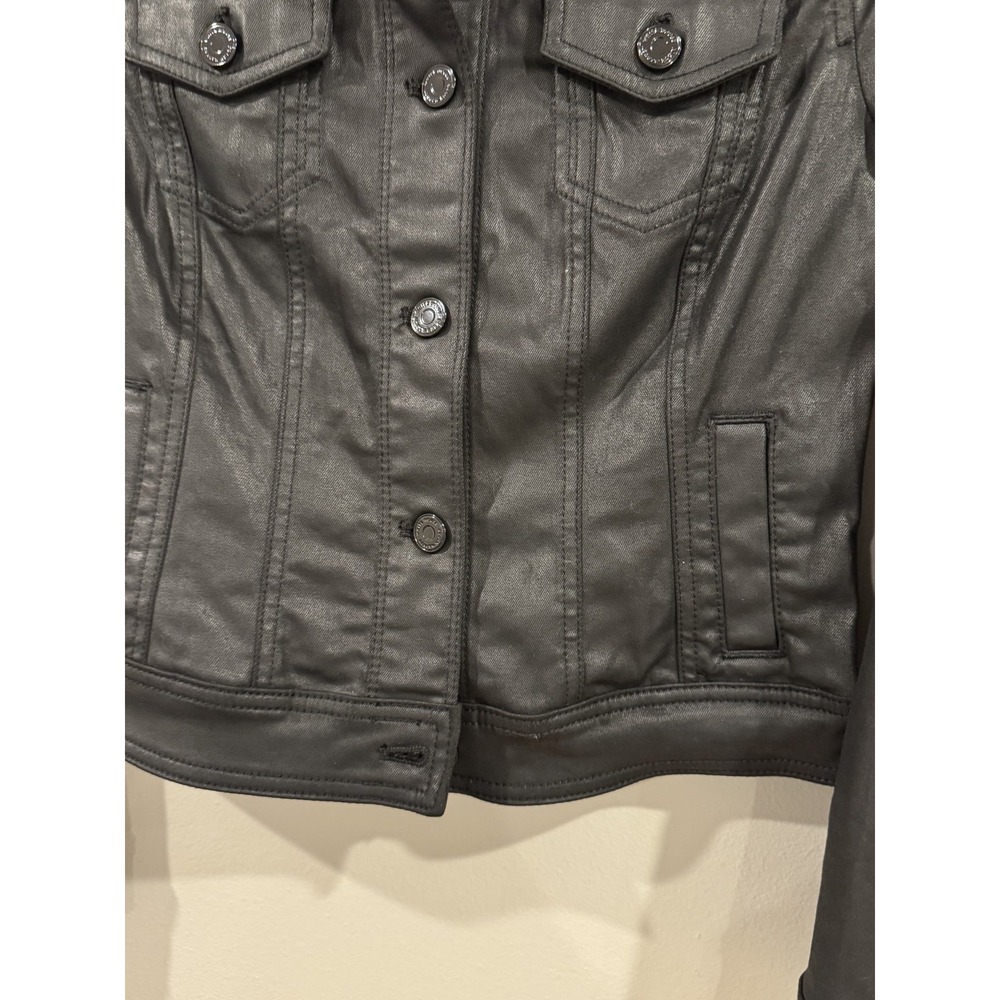 White House Black Market Essential Moto Jacket Black Faux Leather 2P - Picture 5 of 8